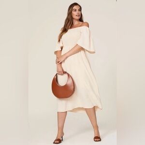 B Collection by Bobeau Mathilde Smocked Dress in cream L